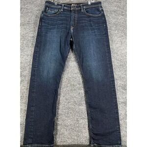 Revtown Sharp Jeans Mens Size 35x32 Dark Blue Denim Selvedge Stretch Casual